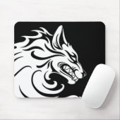 Aggressiver weißer und schwarzer Stammes- Wolf Mousepad (Mit Mouse)