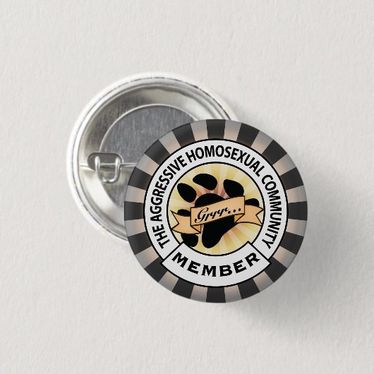 Aggressives Bärn-Abzeichen Button (Vorne & Hinten)