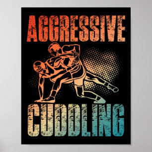 Aggressives Kuschel-Ringen Retro Vintage Ringer Poster