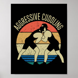 Aggressives Kuschel Wrestling Retro Vintage Ringka Poster