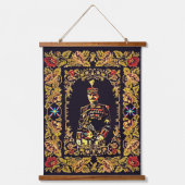 Agha Petros Wood Topped Wall Tapestry Wandteppich Mit Holzrahmen (Vorderseite)