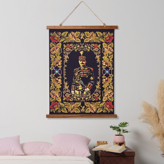 Agha Petros Wood Topped Wall Tapestry Wandteppich Mit Holzrahmen (Schlafzimmer)