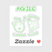 Agile, Schweine und Hühner Software-Teams Aufkleber (Blatt)