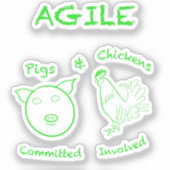 Agile, Schweine und Hühner Software-Teams Aufkleber (Vorderseite)
