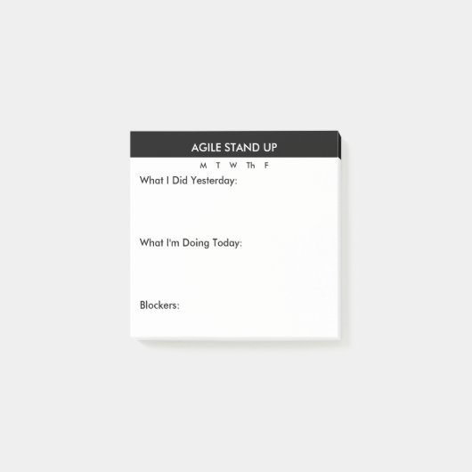 Agile Stand Up Prep Notes Post-it Klebezettel (Vorderseite)