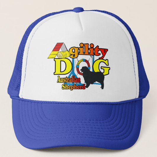 Agility Australian Shepherd Gifts Truckerkappe (Vorderseite)