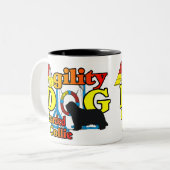 Agility Bartded Collie Geschenke Zweifarbige Tasse (Vorderseite Links)