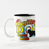 Agility Bartded Collie Geschenke Zweifarbige Tasse (Links)