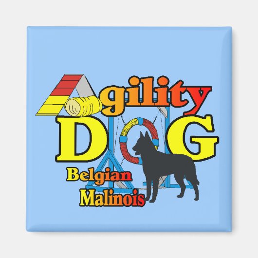 Agility Belgisch Malinois Geschenke Magnet (Vorne)