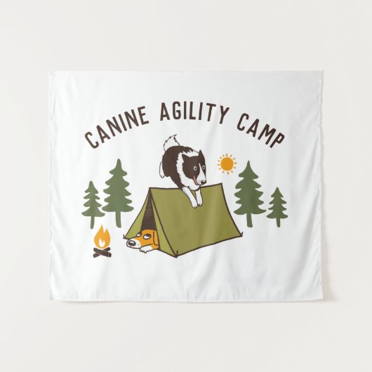 Agility Dog Niedlich Border Collie Camp Custom Wandteppich (Vorderseite (Horizontal))