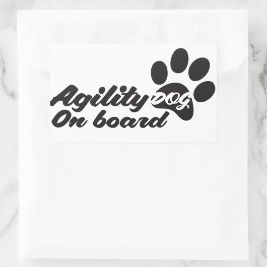 Agility Dog On Board Rechteckiger Aufkleber (Tasche)