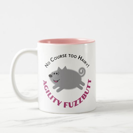 "Agility FuzzButt" Spitz-Agility-Tasse Zweifarbige Tasse (Links)