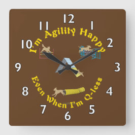 Agility Happy Quadratische Wanduhr