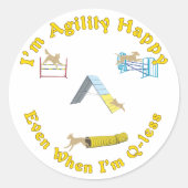 Agility Happy Runder Aufkleber (Vorderseite)
