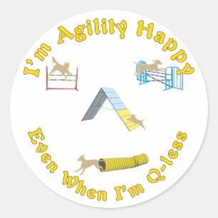 Agility Happy Runder Aufkleber