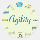 Agility-Hindernisse Runder Aufkleber (Vorderseite)