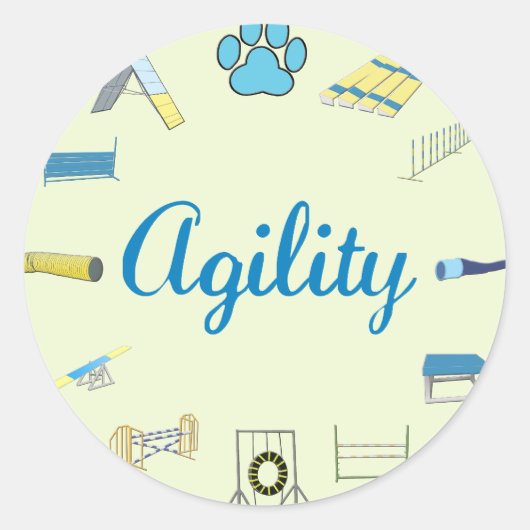 Agility-Hindernisse Runder Aufkleber (Vorderseite)