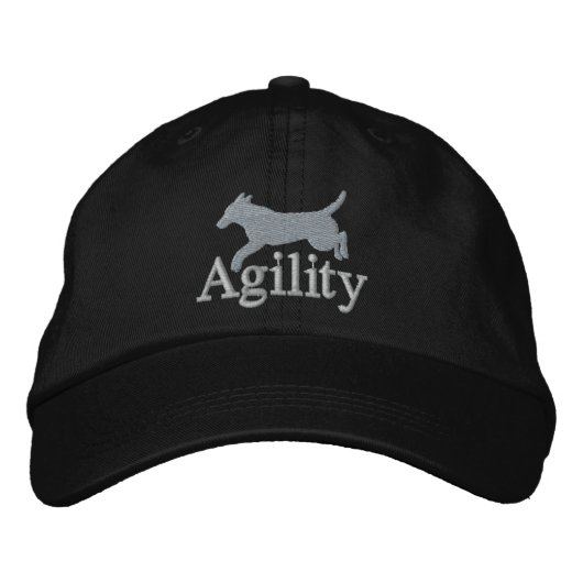Agility Labrador Retriever bestickter Hut (Silber) (Vorderseite)