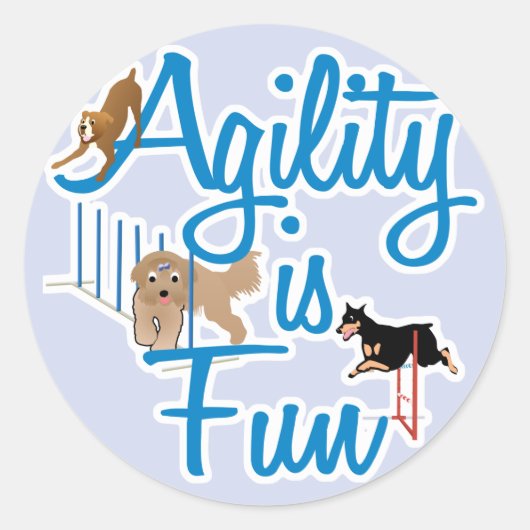Agility macht Spaß Runder Aufkleber (Vorderseite)