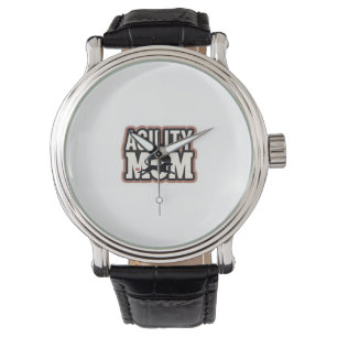 Agility-Mama Vintage-Hunde-Agility-Silhouette Typo Armbanduhr