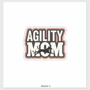 Agility-Mama Vintage-Hunde-Agility-Silhouette Typo Aufkleber