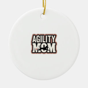Agility-Mama Vintage-Hunde-Agility-Silhouette Typo Keramik Ornament