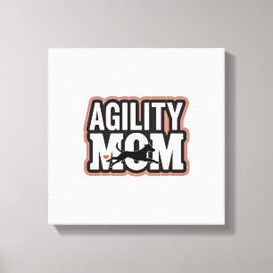 Agility-Mama Vintage-Hunde-Agility-Silhouette Typo Leinwanddruck