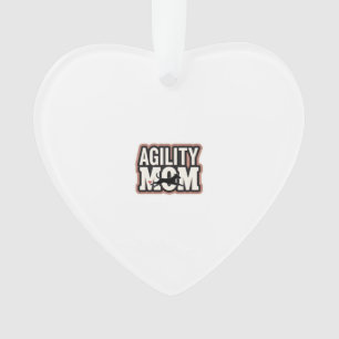 Agility-Mama Vintage-Hunde-Agility-Silhouette Typo Ornament