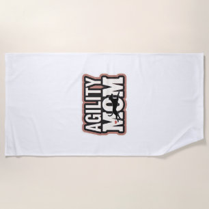 Agility-Mama Vintage-Hunde-Agility-Silhouette Typo Strandtuch