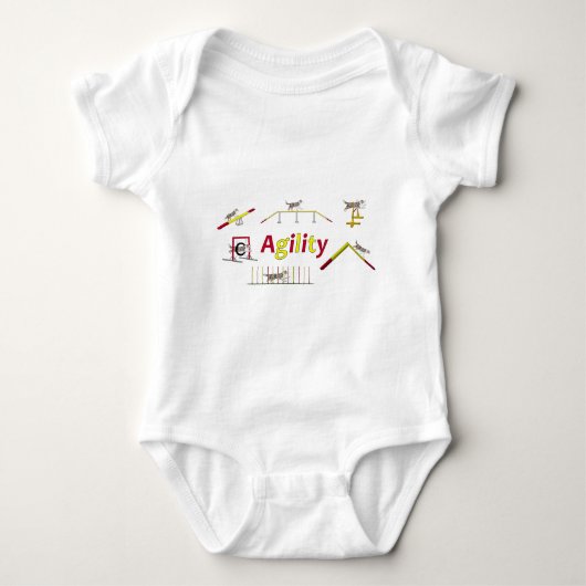 Agility mit Schrift Baby Strampler (Vorderseite)