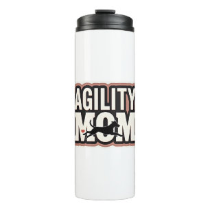 Agility Mom Vintage Hund Agility Silhouette Typogr Thermosbecher