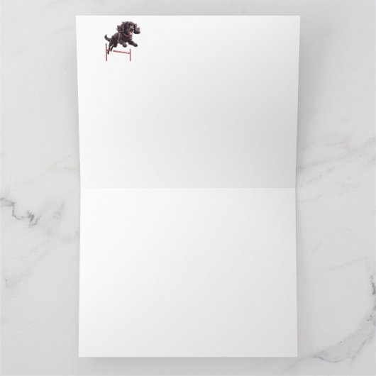 Agility Spaniel Faltkarte Karte (Innenseite)