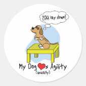 Agility-Spaß anhalten Runder Aufkleber (Vorderseite)