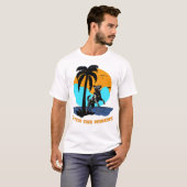 Agility Summer Vibes: Retro Sunset Jumping Dog Ar T-Shirt (Vorne ganz)