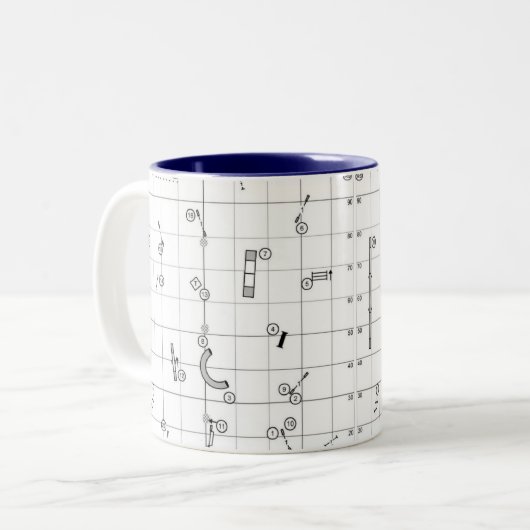 Agility Themed Course Map Mug Zweifarbige Tasse (Vorderseite Links)