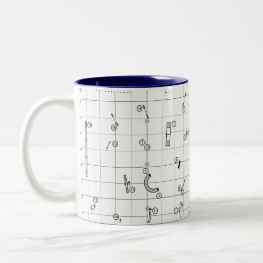 Agility Themed Course Map Mug Zweifarbige Tasse (Links)