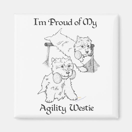 Agility Westie Magnet (Vorne)