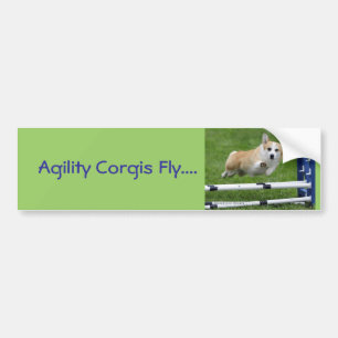 AgilityCorgis fliegen Autoaufkleber