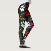 Agilityzitate mit mehrfarbigen Tatzendrucken Leggings (Rechts)