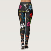 Agilityzitate mit mehrfarbigen Tatzendrucken Leggings (Rückseite)