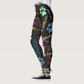Agilityzitate mit mehrfarbigen Tatzendrucken Leggings (Links)