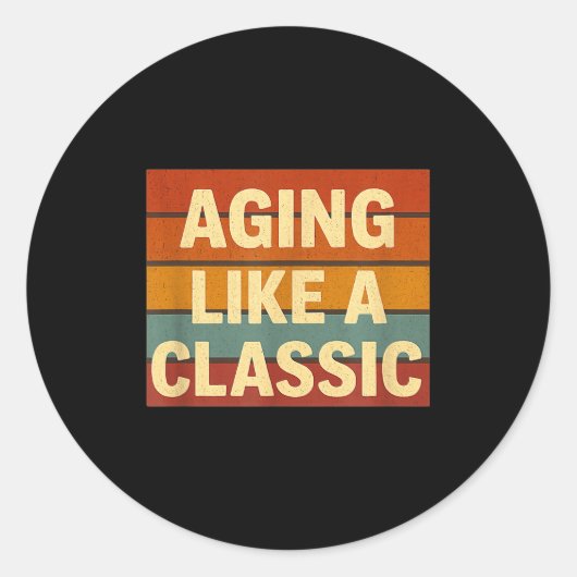 Aging Like Clic Funny Retro Sarcastic Birthday Runder Aufkleber (Vorderseite)
