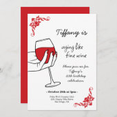 Aging Like Fine Wine Birthday Party Einladung (Vorne/Hinten)