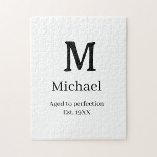 Aging perfekt seit 19XX Monogramm Namensbuchstabe  Puzzle