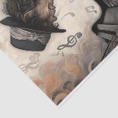 Aging Pianist With Swirling Notes Decoupage Seidenpapier (Ausschnitt)