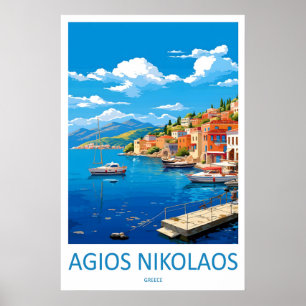 Agios Nikolaos Poster Nationalpark Vintage Ski