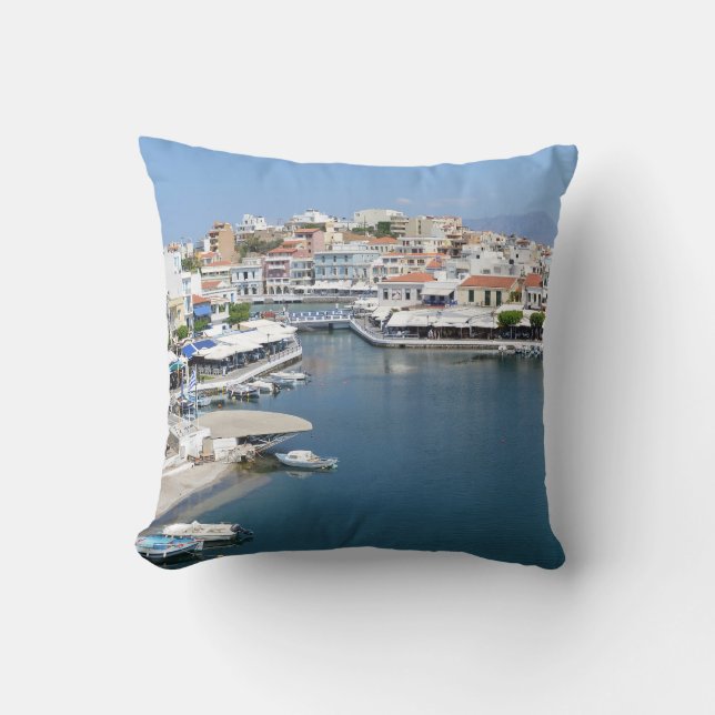 Agios Nikolaos Throw Pillow Kissen (Vorderseite)