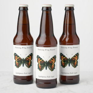 Aglais urticae - Die kleine Tortoiseshell Schmette Bierflaschenetikett