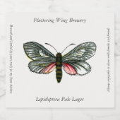 Aglaope infausta - Almond-Tree Leaf Skeletonizer Bierflaschenetikett (Einzelnes Label)