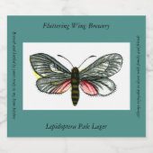 Aglaope infausta - Almond-Tree Leaf Skeletonizer Bierflaschenetikett (Einzelnes Label)
